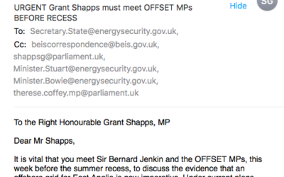 Emails to Grant Shapps urging OFFSET MPs meeting